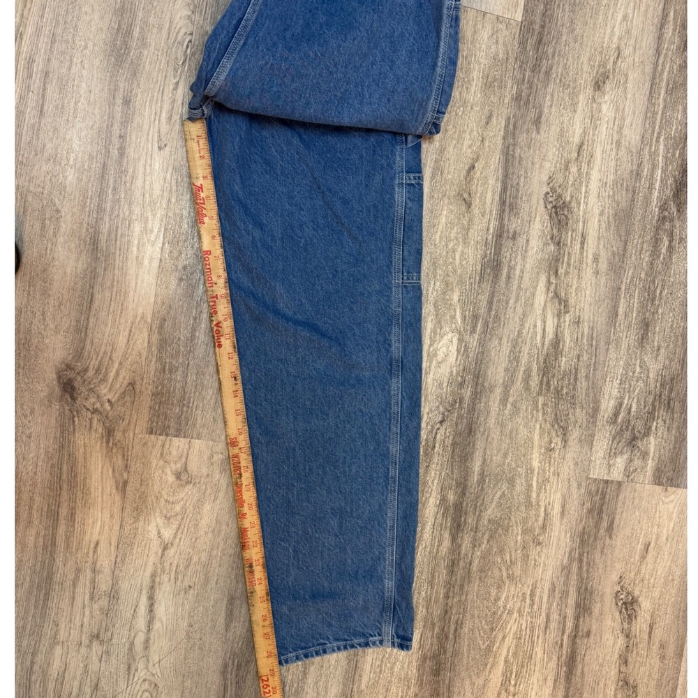 Zara Carpenter Jeans Women's Blue Denim Utility Pocket Relaxed Fit Size 30 - Picture 7 of 9